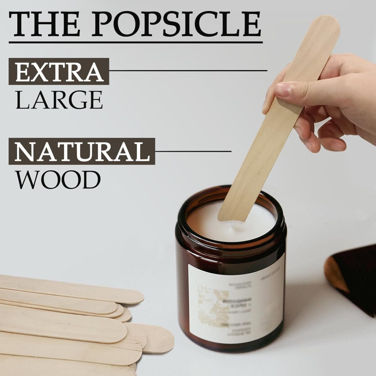 8”100Pcs  Jumbo Wooden Craft Sticks Wooden Popsicle Craft Sticks Stick Treat Sticks Ice Pop Sticks for DIY Crafts，Home Art Projects, Classroom Art Supplies - Image 8