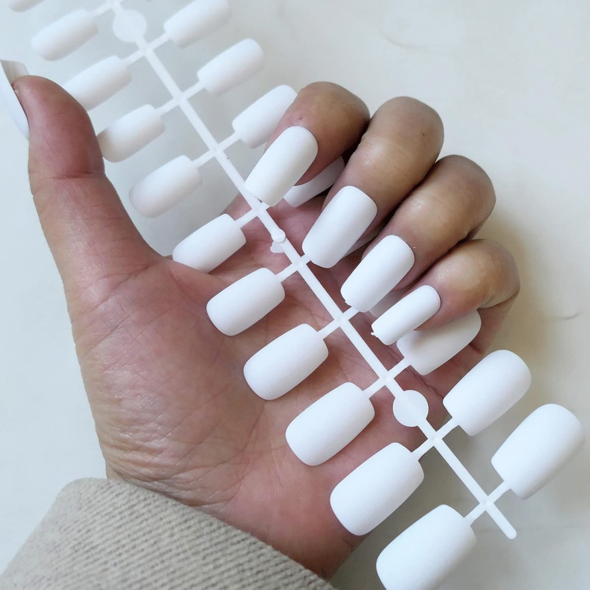 360Pc Square Press on Nails Medium Legnth, Matte Square Fake Nails Full Cover Artificial Fingernails Colored Acrylic Nails Press on Nail Tips 10 Sizes False Nails for Women Girls - Image 3
