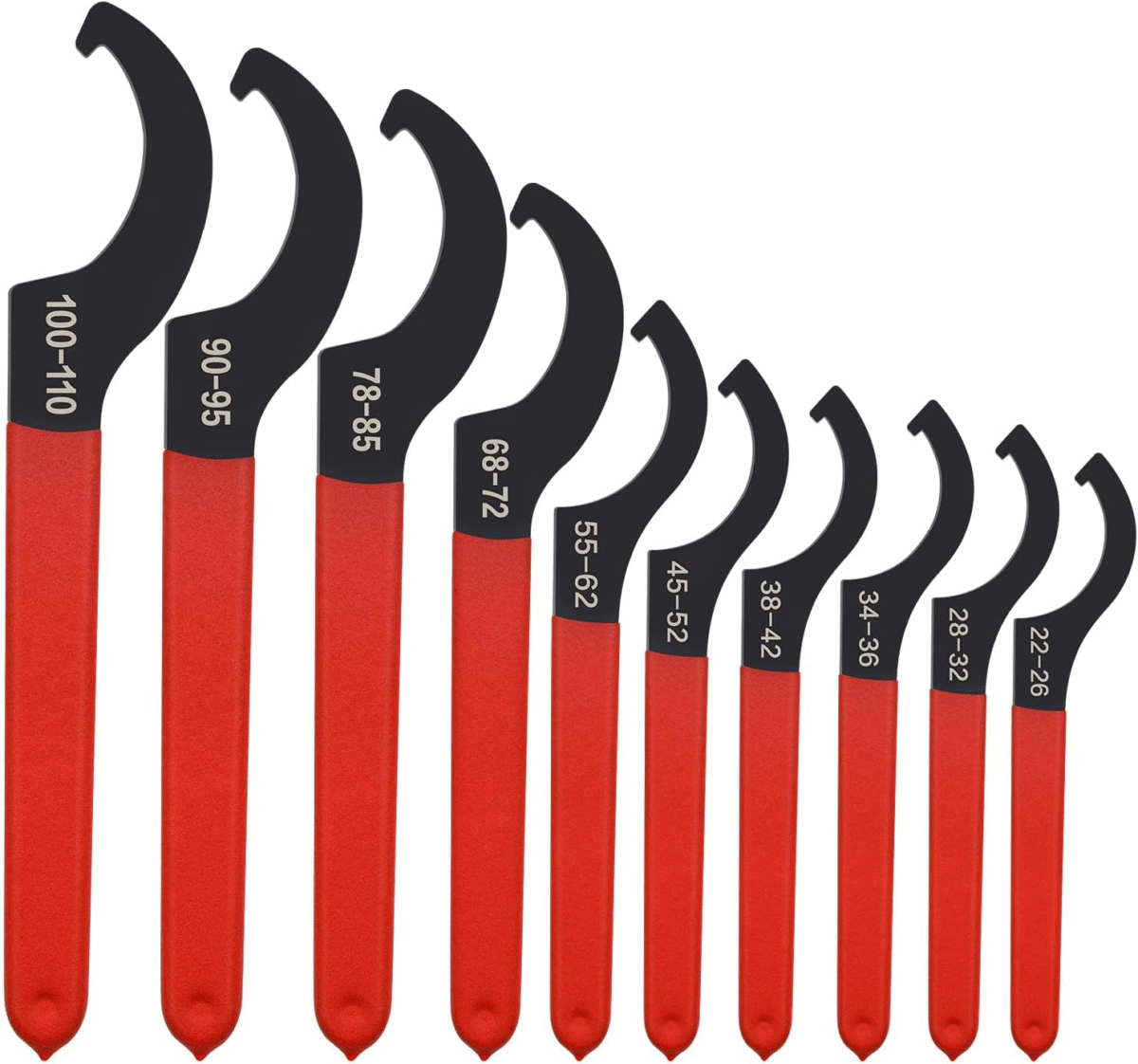 10Pcs Coilover Spanner Wrench Set, Coilover Wrench, C-Shape Spanner Wrench, Shock Spanner Hook Wrench Tools, for Suspension System and Shock Adjustment(10Pcs) - Image 2