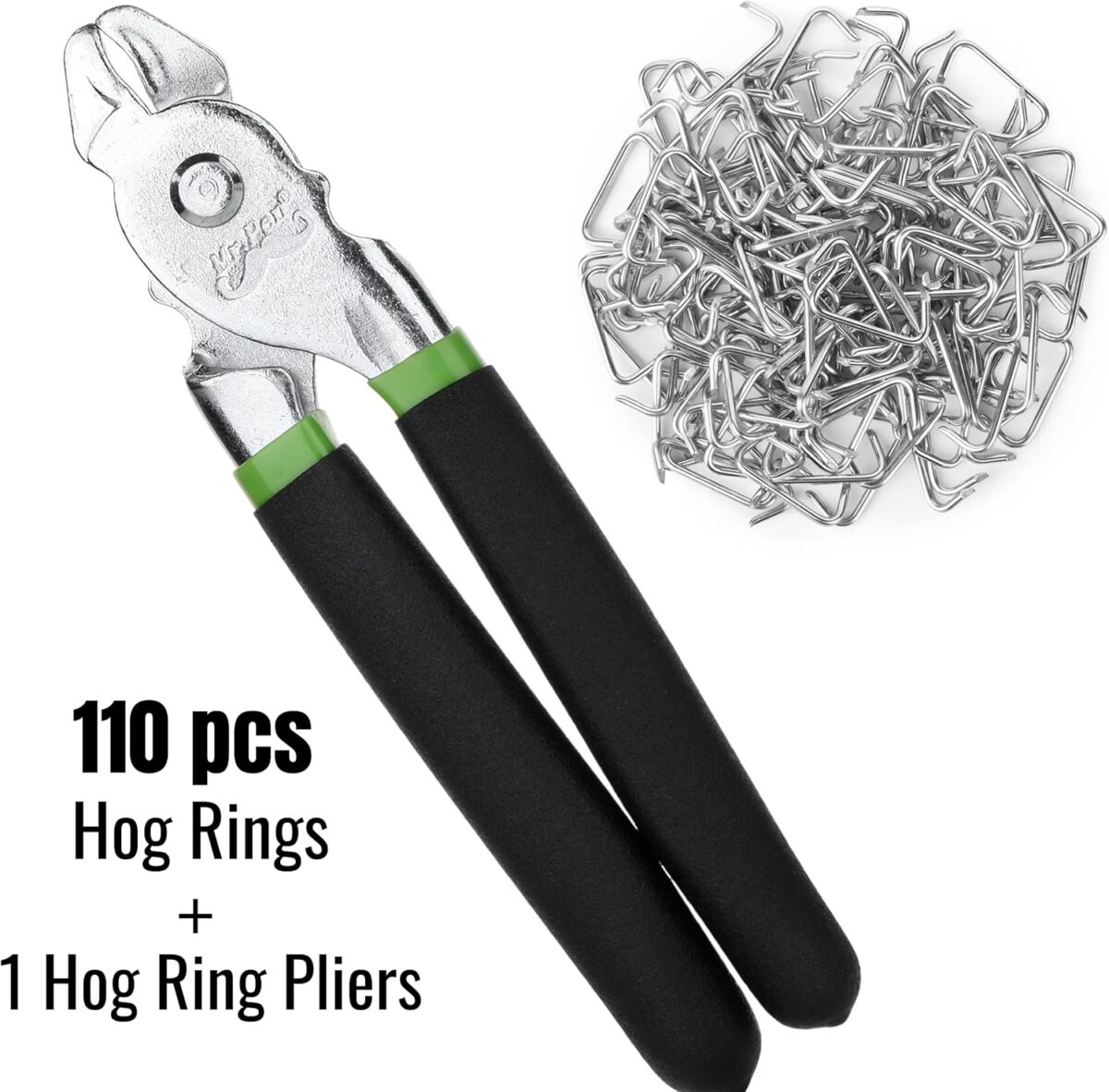 Hog Ring Pliers Kit - 110 Pack 3/4" Galvanized Rings & Pliers for Fencing & Automotive Upholstery - Image 3