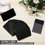 Blank Metal Business Cards Thickness 0.8 Mm Metal Laser Engraving Cards for House Office Customer DIY Gift Plate Invitations, 86 X 54 Mm, Black(30 Pcs) - Image 4