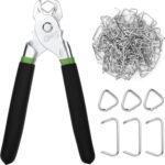 Hog Ring Pliers Kit - 110 Pack 3/4" Galvanized Rings & Pliers for Fencing & Automotive Upholstery