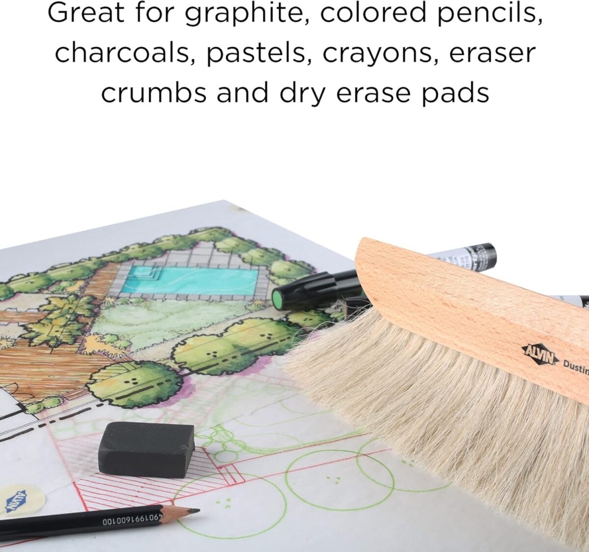 2341 Traditional Dusting Brush, 100% Horsehair and Wood Handle, Art, Drafting, and Architecture Cleaning Tool, Great for Students, Hobbyists, and Professionals 14 Inch - Image 6