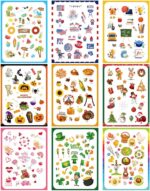 18 Sheets Holiday Seasonal Stickers Scrapbooking Calendar Stickers Assorted Monthly Planner Decorations for Kids Classroom 4Th of July Back to School Birthday Party Supplies