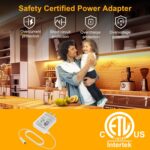 under Cabinet Lighting Kit - 8 PCS, 2700K Warm White Flexible LED Strip Lights with Remote and Power Adapter for Kitchen Cabinets, Shelf, Desk, Counter - 13Ft - Image 6