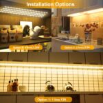 under Cabinet Lighting Kit - 8 PCS, 2700K Warm White Flexible LED Strip Lights with Remote and Power Adapter for Kitchen Cabinets, Shelf, Desk, Counter - 13Ft - Image 3