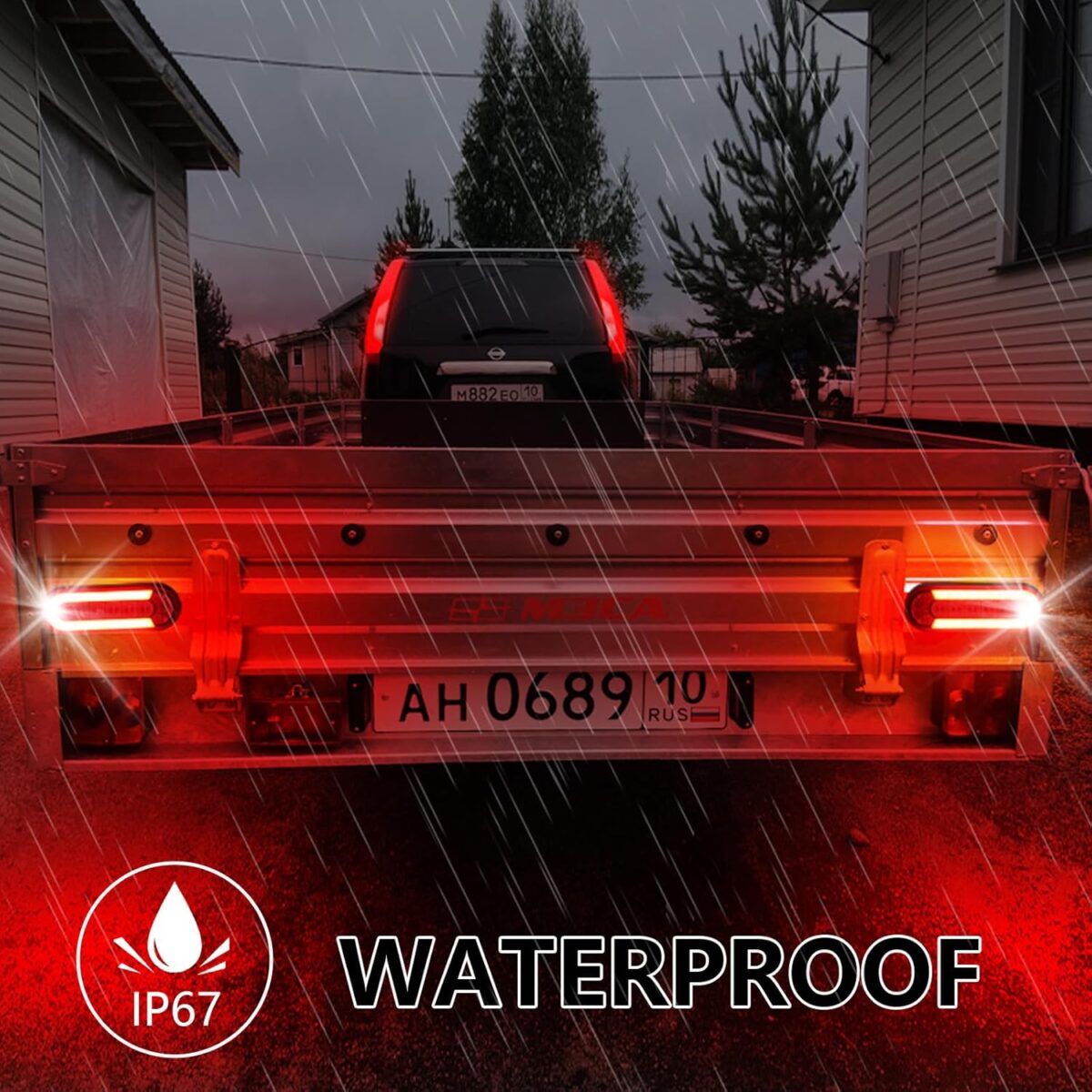 6 Inch Oval LED Trailer Lights, Submersible Boat Trailer Light, with Brake, Turning Signal, Reverse Light, Backup Light, DOT Compliant - Image 6