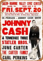 Johnny Tin Sign 1968 Cash in Virginia Vintage Metal Signs 8 X 12 Inches