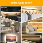 under Cabinet Lighting Kit - 8 PCS, 2700K Warm White Flexible LED Strip Lights with Remote and Power Adapter for Kitchen Cabinets, Shelf, Desk, Counter - 13Ft - Image 4