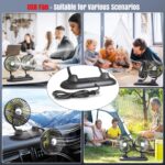 Car Fan, USB Portable Fan for Car with 3 Wind Speed, 360 Degree Rotatable Dual Head Car Fans, Strong Wind Electric Auto Fans for Car Dashboard SUV RV Truck Boat Van Sedan Home Office - Image 7