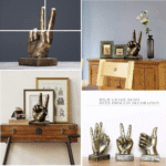 Golden Polyresin Hand Gesture Desk Statues Finger Sculpture Decor - Golden Thumbs up Sculpture - Image 6