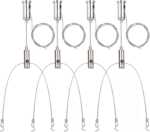 4 Set / 8Pcs Lighting Light Suspension Cables Kit Steel Hanging Chains, per Strip Load 11 Ib & 3.4 Ft Adjustable for Commercial Aquarium LED Panel Light LED Shop Lights Aquarium Lights