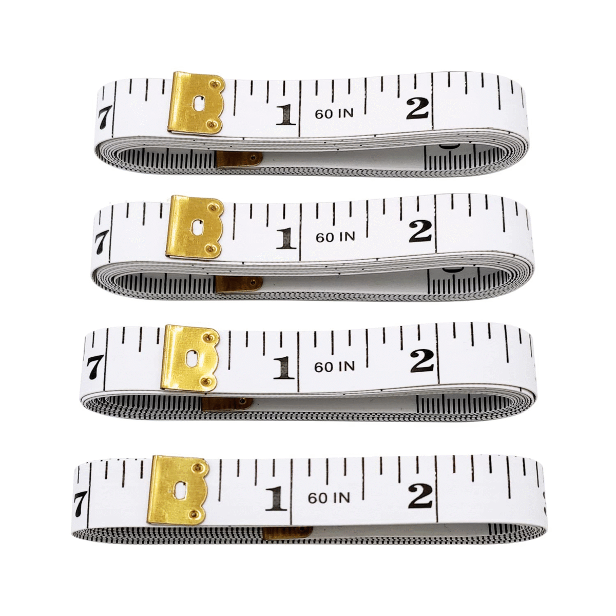 4 Pack Soft Tape Measure Double Scale 60-Inch/150Cm, Fabric Craft Tape Measure & Medical Body Measurement, Sewing Flexible Vinyl Ruler & Measuring Tape for Body Weight Loss (White) - Image 2