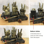 Golden Polyresin Hand Gesture Desk Statues Finger Sculpture Decor - Golden Thumbs up Sculpture - Image 3