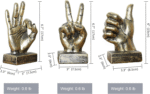 Golden Polyresin Hand Gesture Desk Statues Finger Sculpture Decor - Golden Thumbs up Sculpture - Image 7