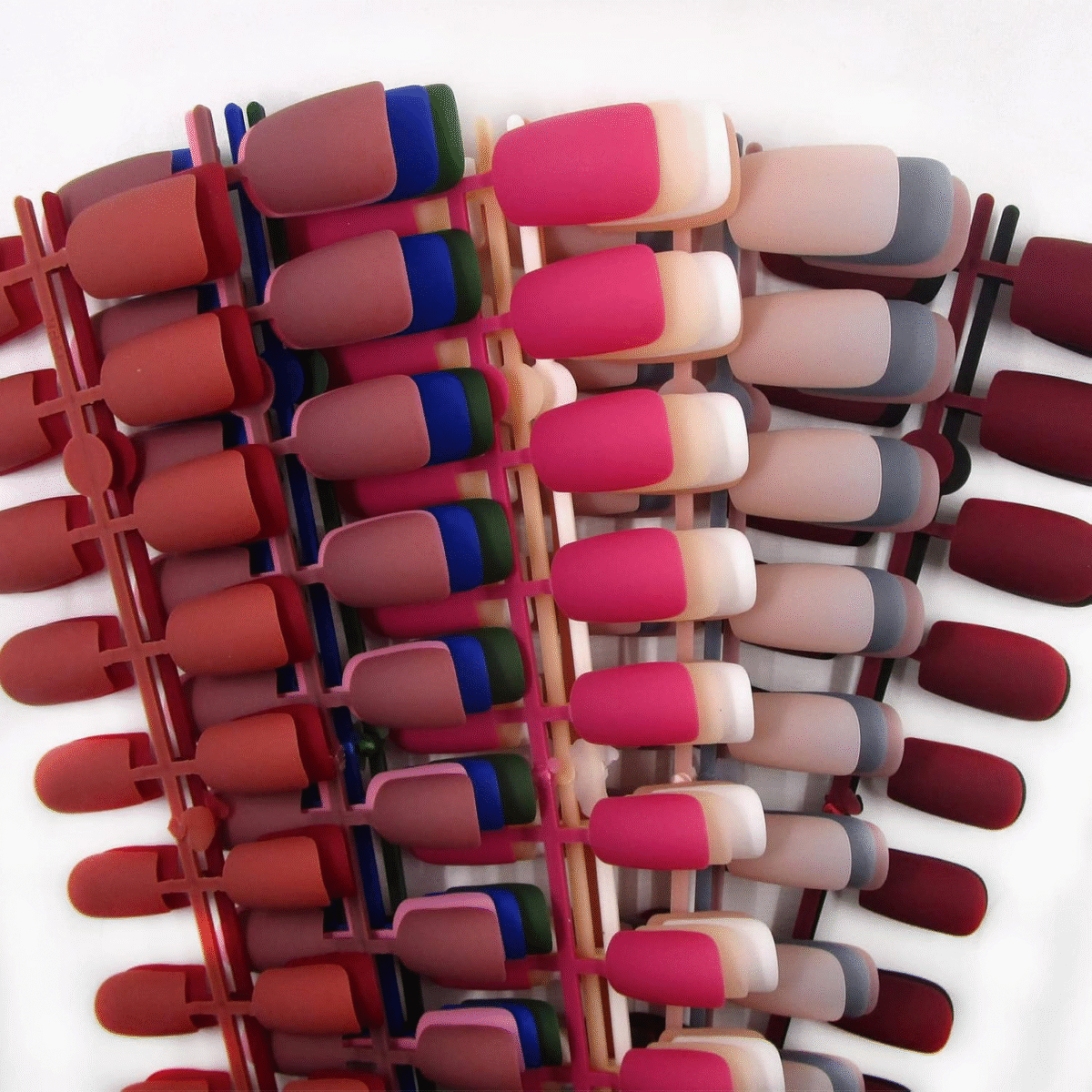 360Pc Square Press on Nails Medium Legnth, Matte Square Fake Nails Full Cover Artificial Fingernails Colored Acrylic Nails Press on Nail Tips 10 Sizes False Nails for Women Girls - Image 2