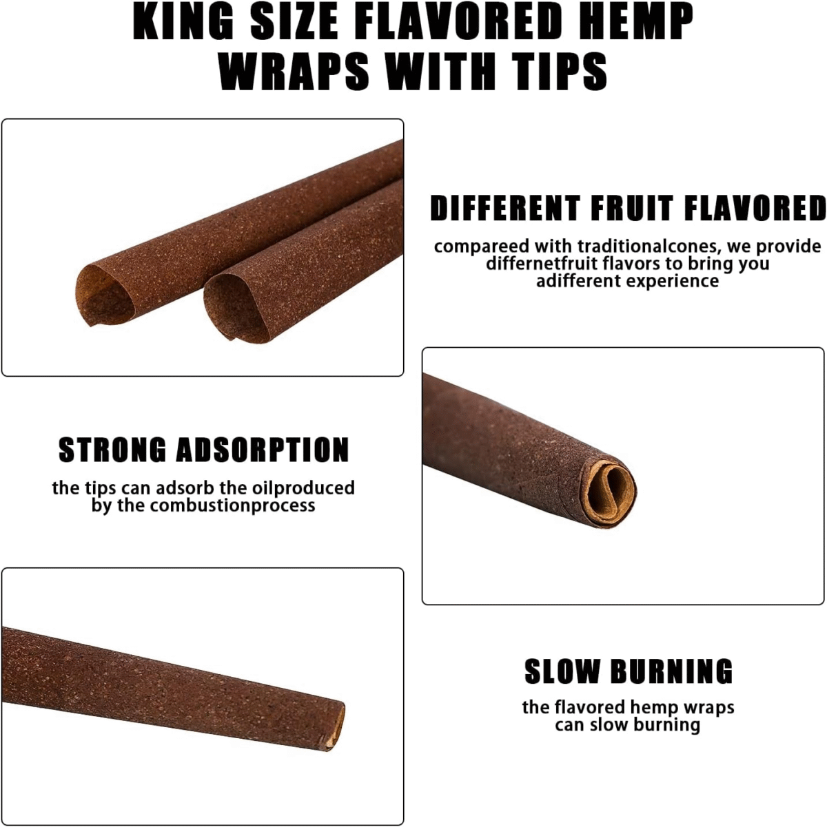 GORDON Pre Roles | Flavored King Size Fruit Pre Roll Cone | 72 Pack | Cherry Flavored Cone with Filter Tips - Image 4