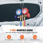 AC Manifold Gauge Set 3-Way Fit R134A R12 R502 Refrigeration Charging - Image 3